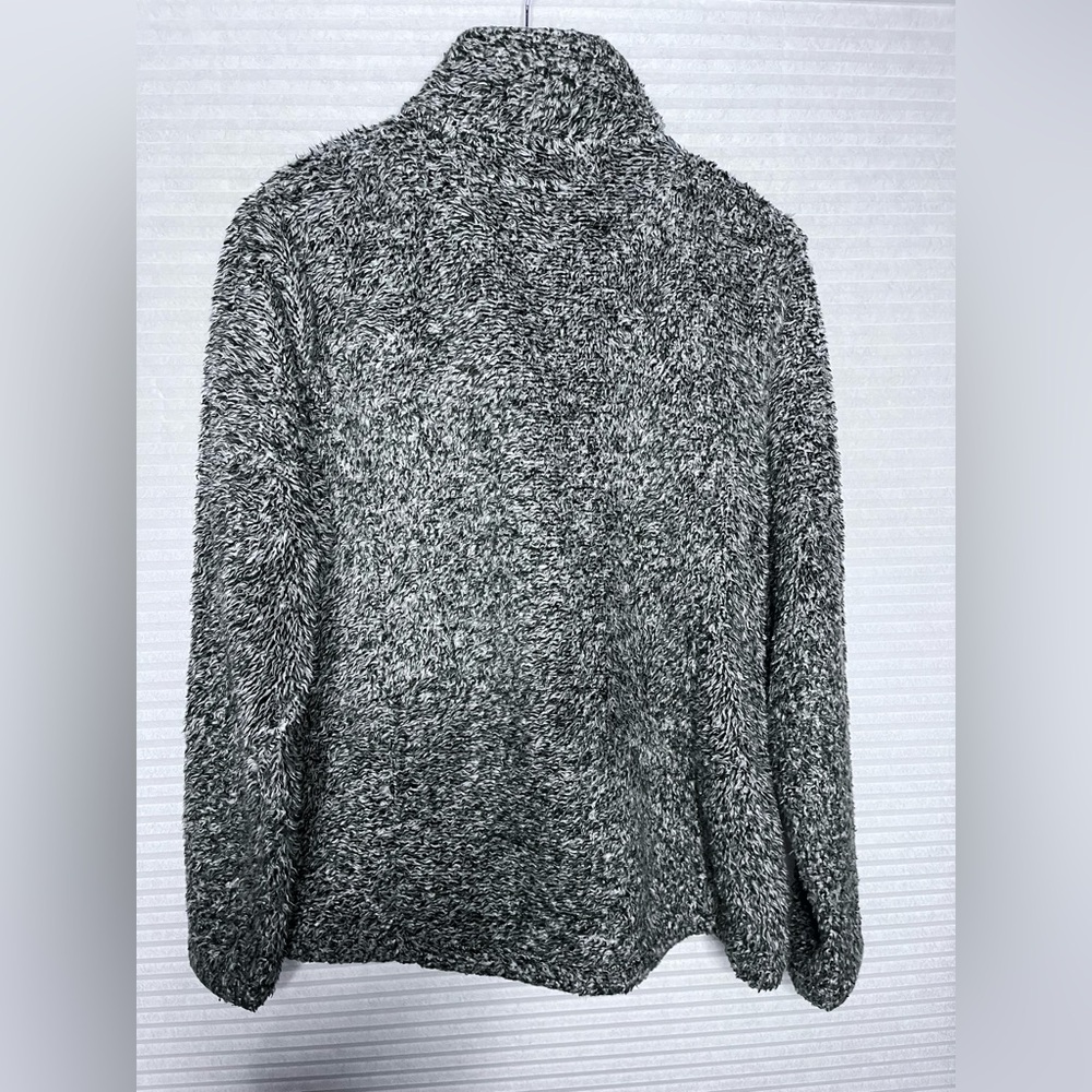Disney Parks Disneyland Sherpa Fleece Gray Zip Up Jacket Large Fuzzy Comfy Warm - Picture 7 of 7